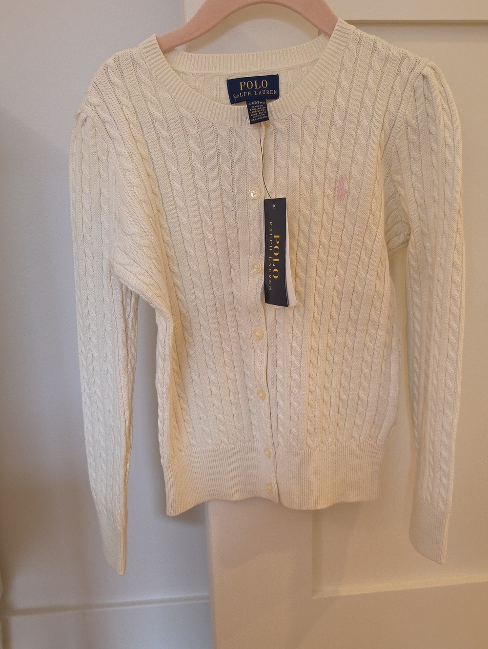 Ralph Lauren Girls Knit Cardigan Size 6X NWT